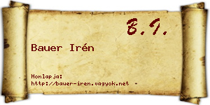 Bauer Irén névjegykártya